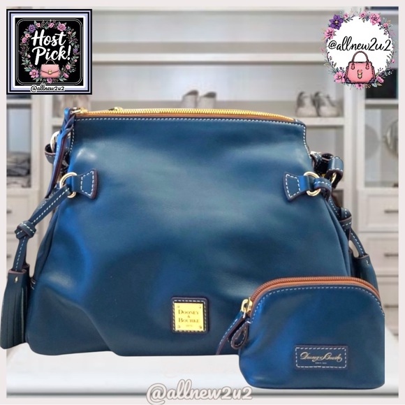 Dooney & Bourke Handbags - Dooney & Bourke Teagan 2pc Italian Vacchetta Leather Florentine Satchel MultiHP